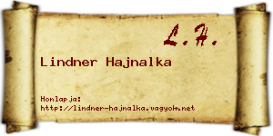 Lindner Hajnalka névjegykártya